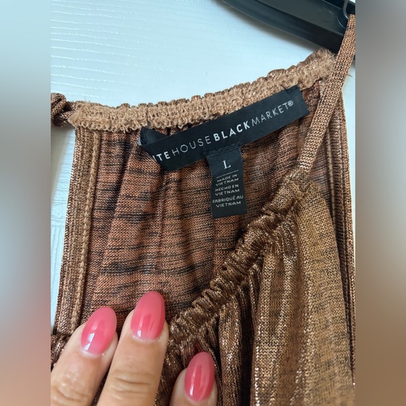 White House Black Market Shimmering Brown Tank Top - Picture 2 of 3